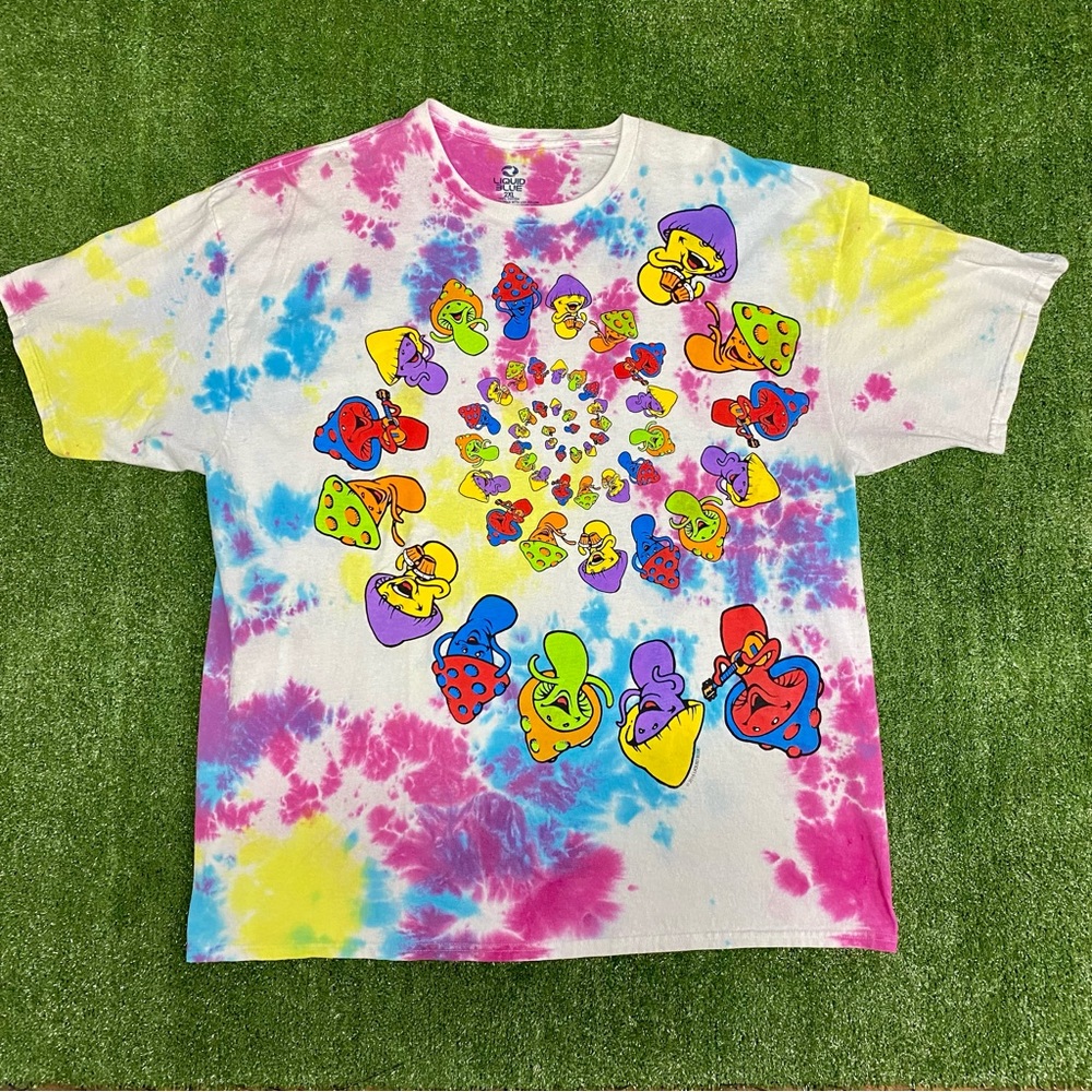 Spiral Shrooms Tie-Dye T-Shirt Size: 2XL